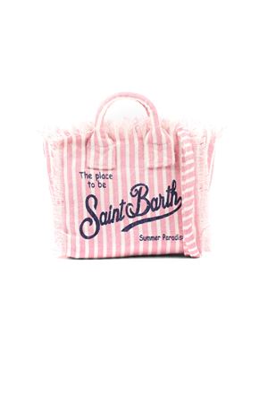 Borsa Vanity Mini in lino rosa con motivo a righe SAINT BARTH KIDS | VAMI00800397L